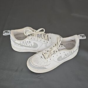 Nike Air Force 1 White and Gray Sneakers